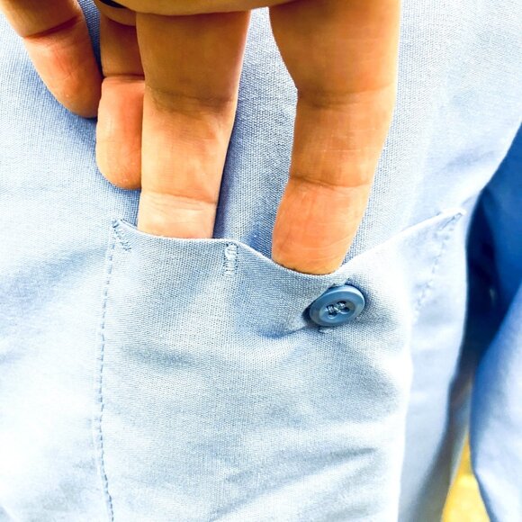 Red Kap Mens SS Shirt Blue XXL Cotton/Polyester Button-Down Collar Dual Pockets - Picture 3 of 9